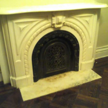 Ornamental White Marble Fireplace Restoration