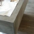 Concrete Gray Coffee Table Chip after Patching