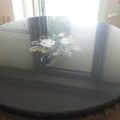 Glossy Tray Table With Inlaid Roses