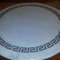 Greek Traditional Meander Border Fixed Round Coffee Table