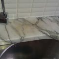 Stained Soapy Spot Behind the Sink by Faucet