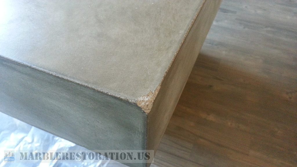 Concrete Table Dent Corner
