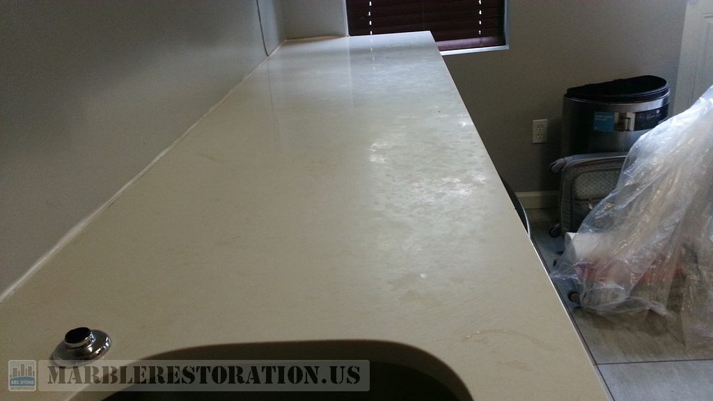 Etched Corian With Specks Countertop