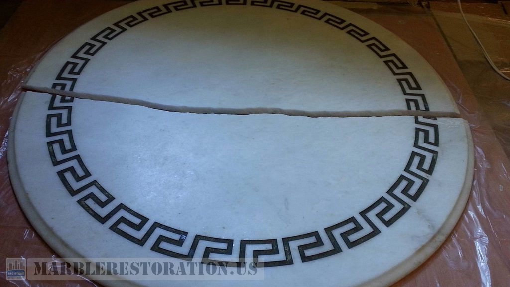 Greek Traditional Meander Border Table Rejuvenation