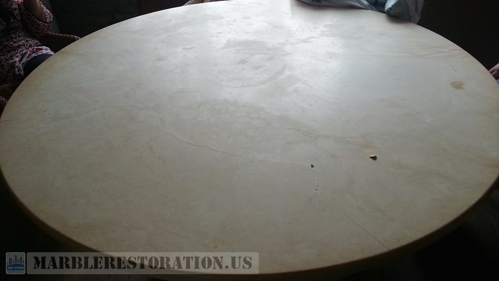 Limestone Round Table Hairline Crack Remedy